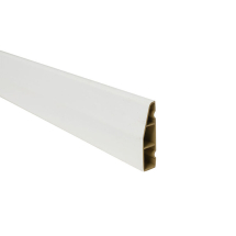 Chamfered Plastic Architrave 60mm x 5.5M White Satin