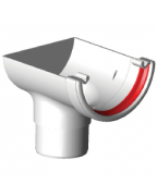 Freeflow Half Round S/End Outlet White