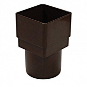 Square To Half Round Pipe Adaptor Brown