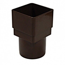 Square To Half Round Pipe Adaptor Brown