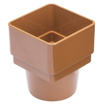 SQUARE TO ROUND PIPE ADAPTER CARAMEL